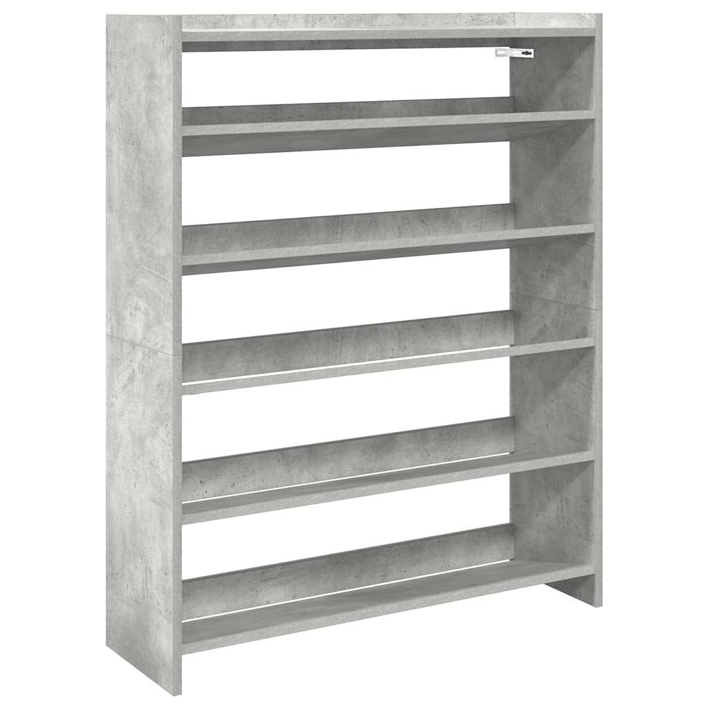 Étagère à chaussures gris béton 80x25x100 cm bois d'ingénierie - XIOS