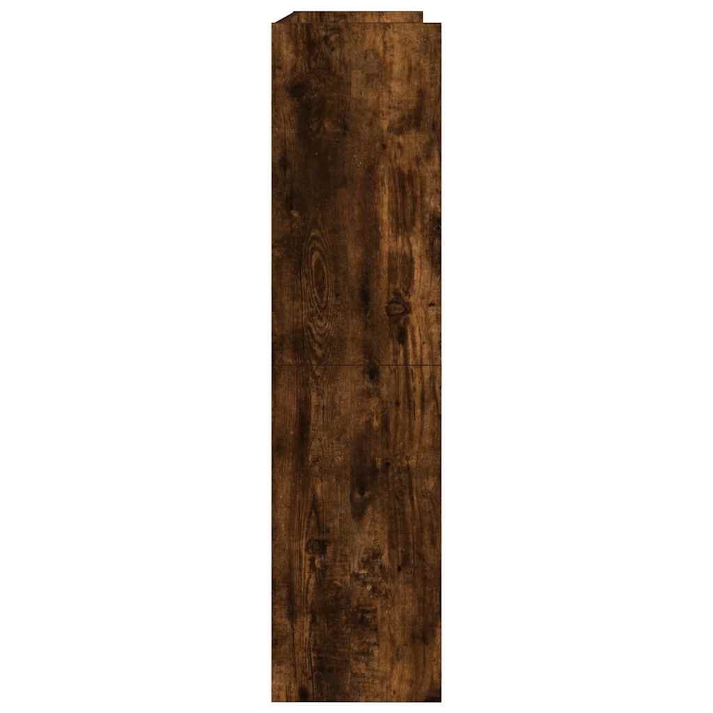 Étagère à chaussures chêne fumé 80x25x100 cm bois d'ingénierie - XIOS