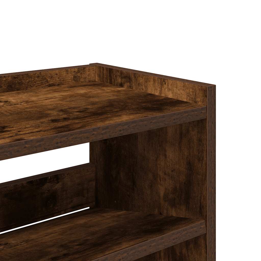 Étagère à chaussures chêne fumé 80x25x100 cm bois d'ingénierie - XIOS