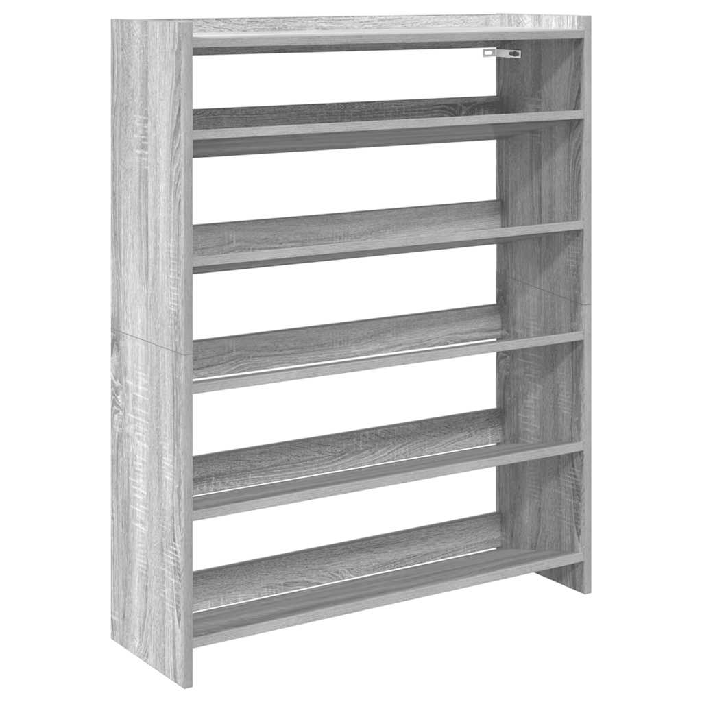 Étagère à chaussures sonoma gris 80x25x100 cm bois d'ingénierie - XIOS