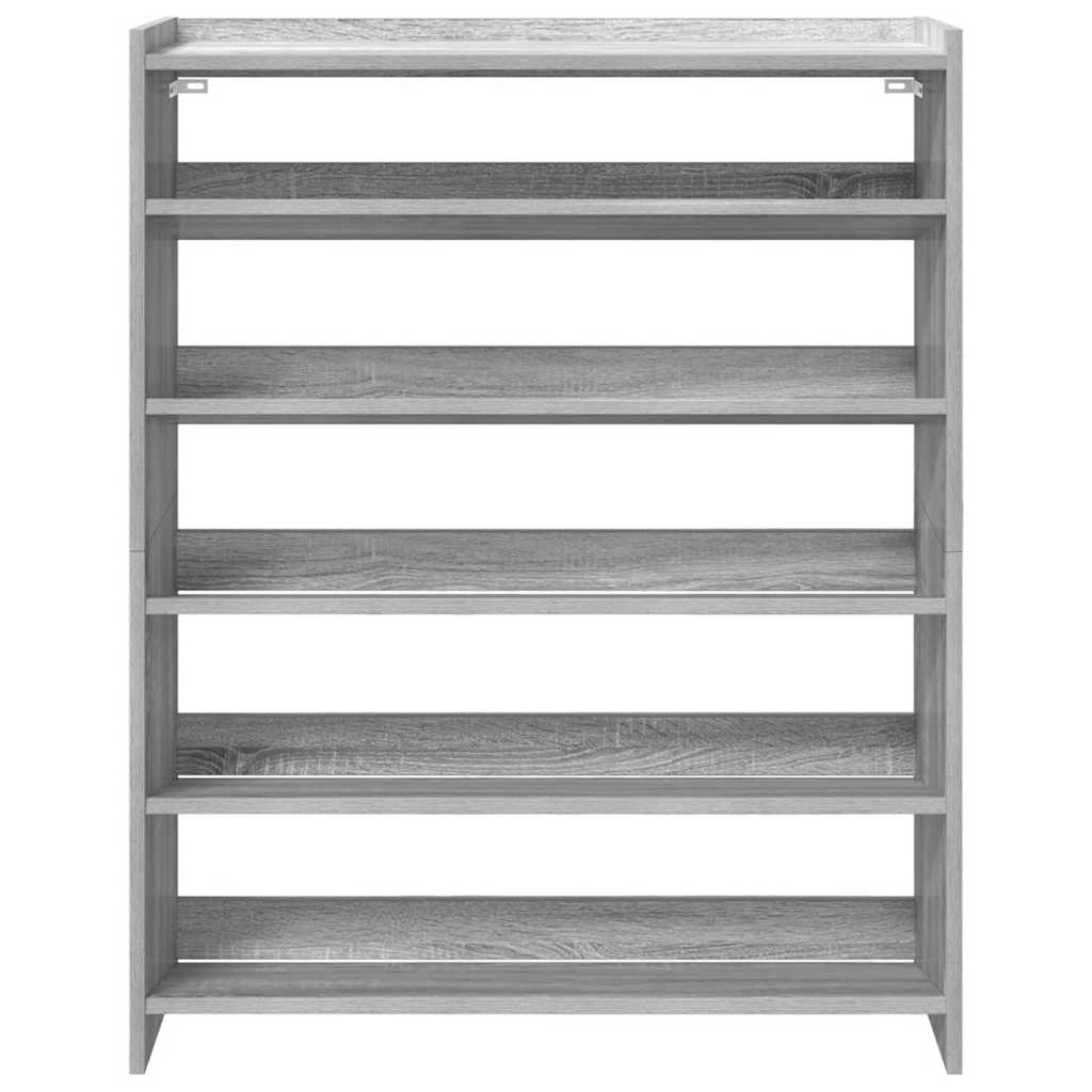 Étagère à chaussures sonoma gris 80x25x100 cm bois d'ingénierie - XIOS