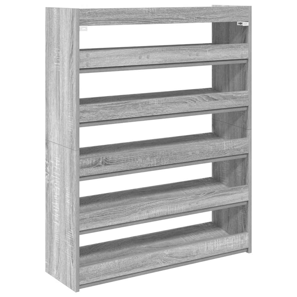Étagère à chaussures sonoma gris 80x25x100 cm bois d'ingénierie - XIOS