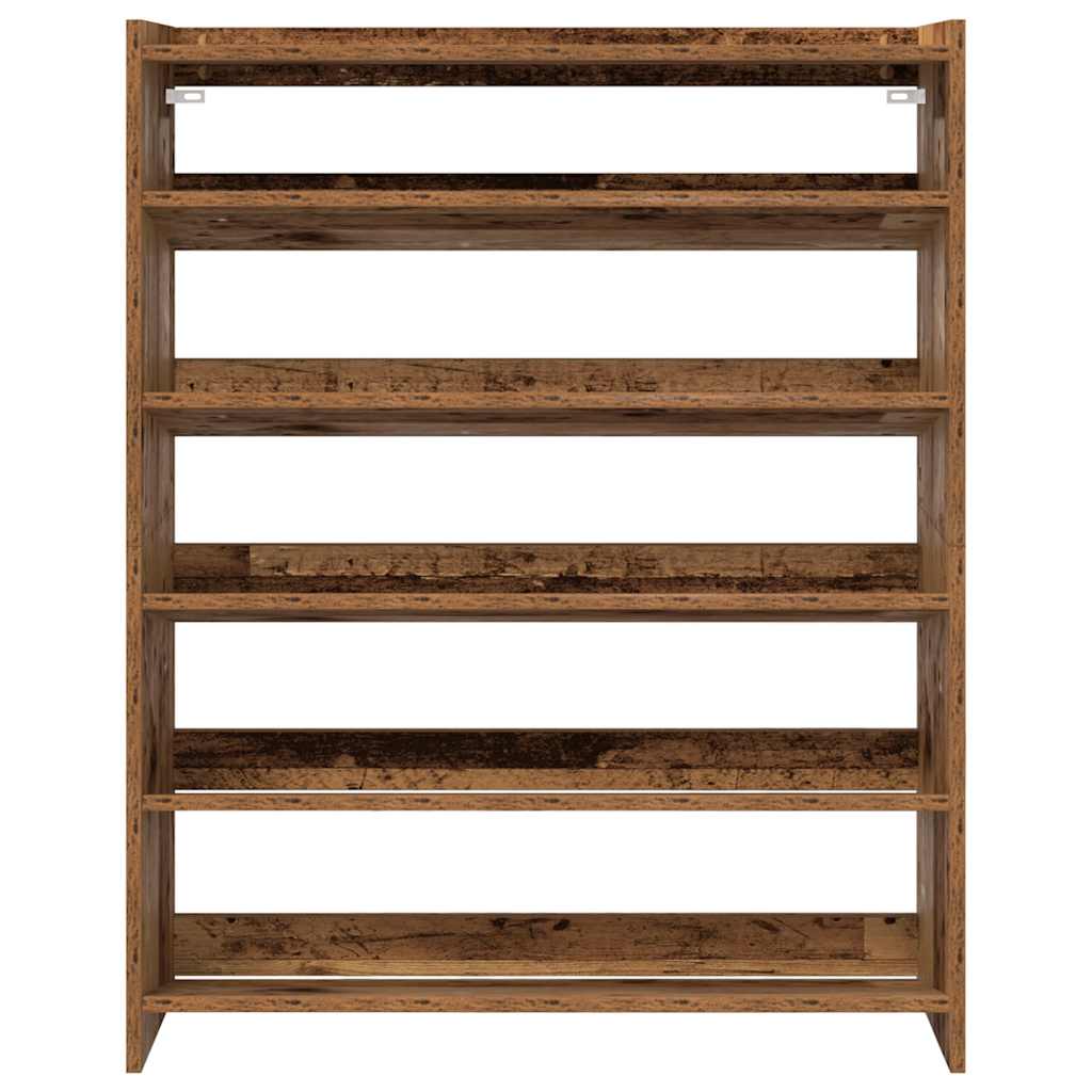 Étagère à chaussures vieux bois 80x25x100 cm bois d'ingénierie - XIOS