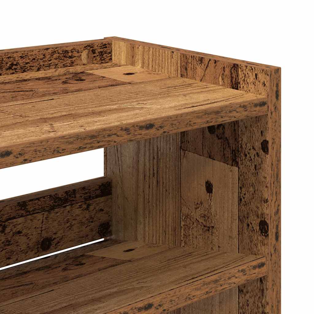 Étagère à chaussures vieux bois 80x25x100 cm bois d'ingénierie - XIOS