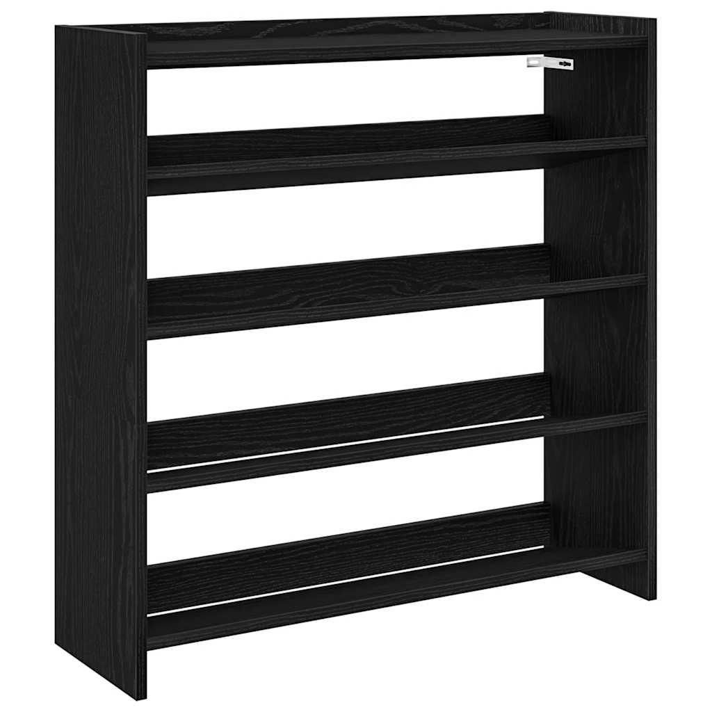 Étagère à chaussures noir 80x25x81 cm bois d'ingénierie - XIOS