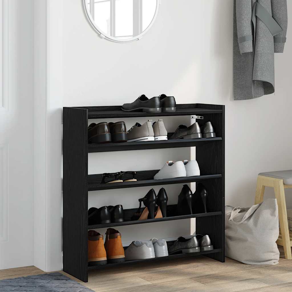 Étagère à chaussures noir 80x25x81 cm bois d'ingénierie - XIOS
