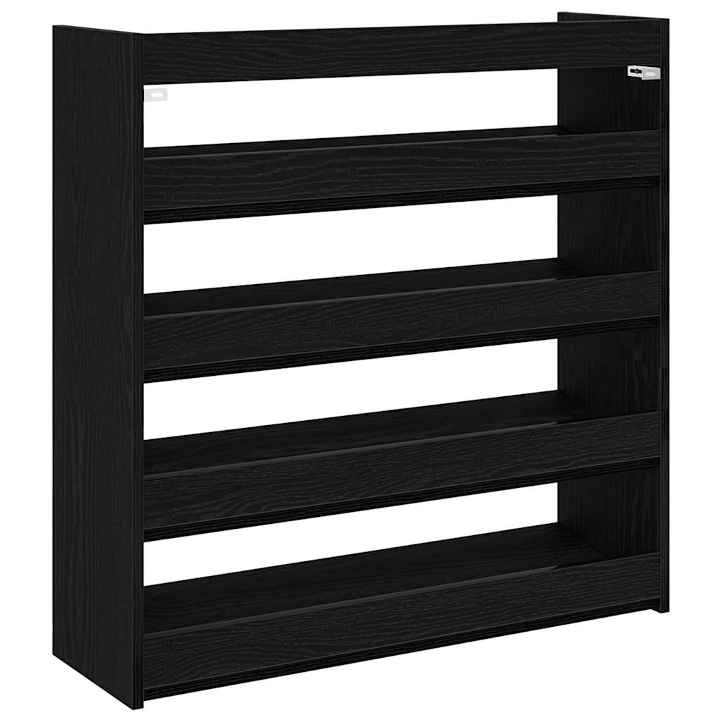 Étagère à chaussures noir 80x25x81 cm bois d'ingénierie - XIOS
