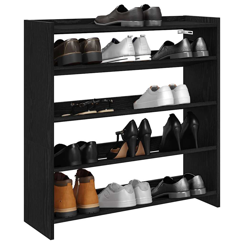 Étagère à chaussures noir 80x25x81 cm bois d'ingénierie - XIOS