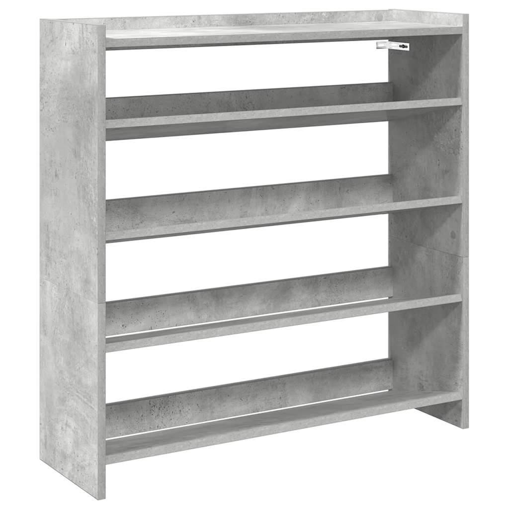 Étagère à chaussures gris béton 80x25x81 cm bois d'ingénierie - XIOS