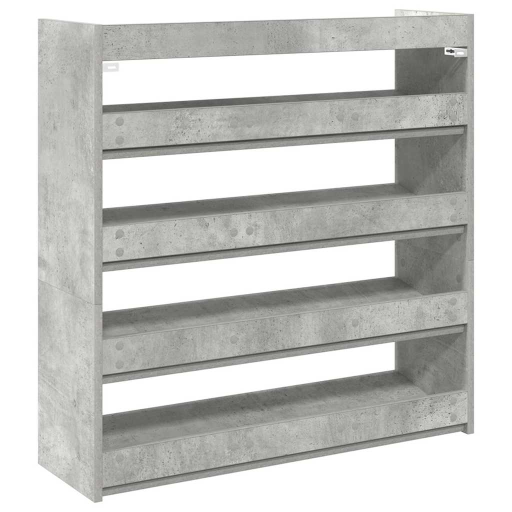 Étagère à chaussures gris béton 80x25x81 cm bois d'ingénierie - XIOS