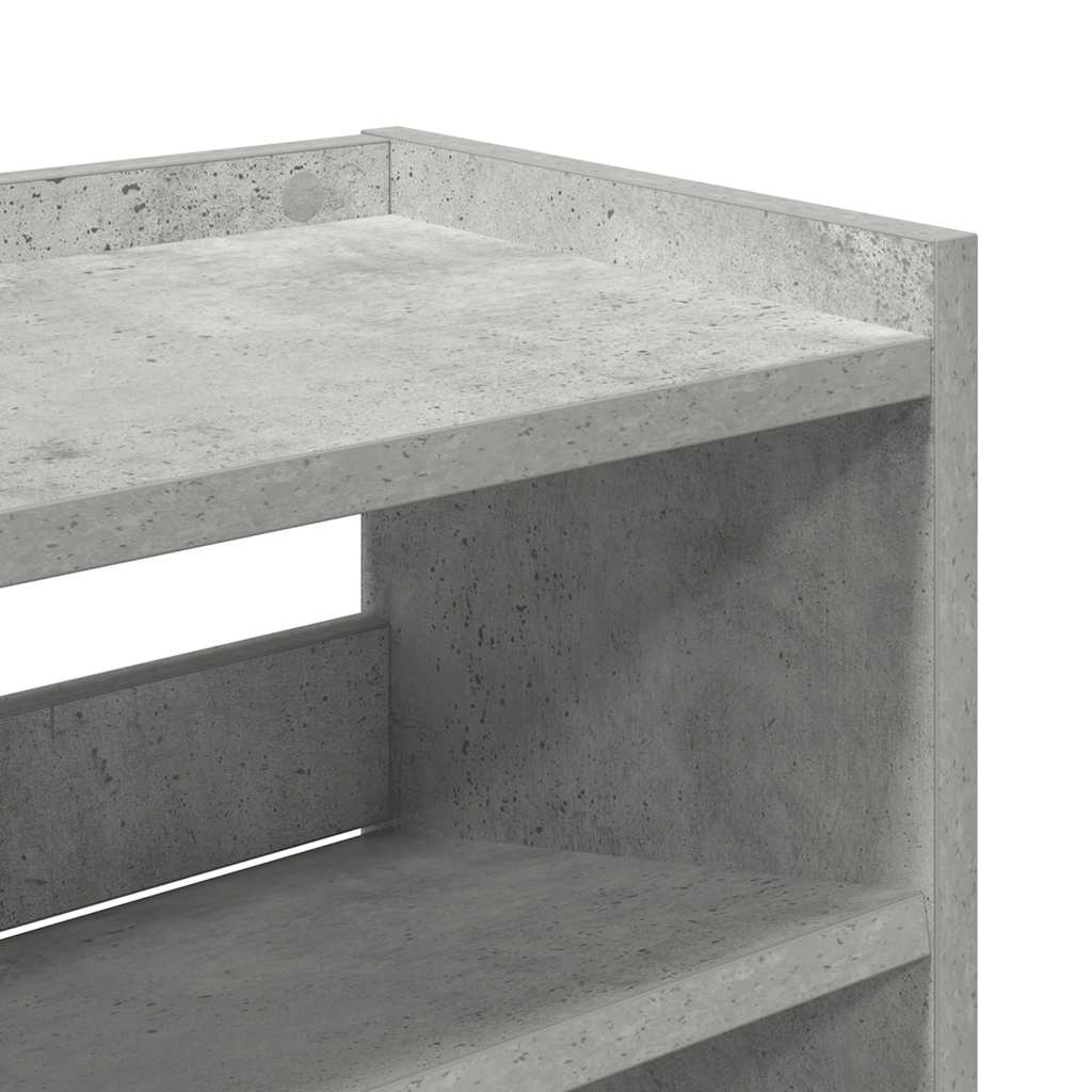 Étagère à chaussures gris béton 80x25x81 cm bois d'ingénierie - XIOS