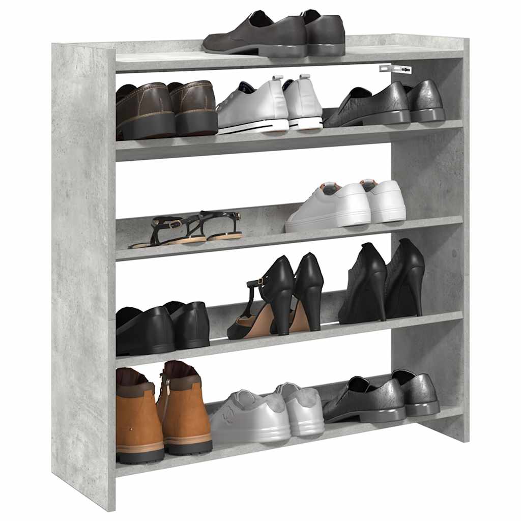 Étagère à chaussures gris béton 80x25x81 cm bois d'ingénierie - XIOS