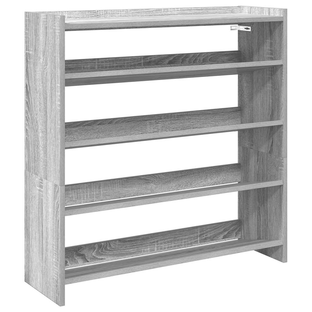 Étagère à chaussures sonoma gris 80x25x81 cm bois d'ingénierie - XIOS