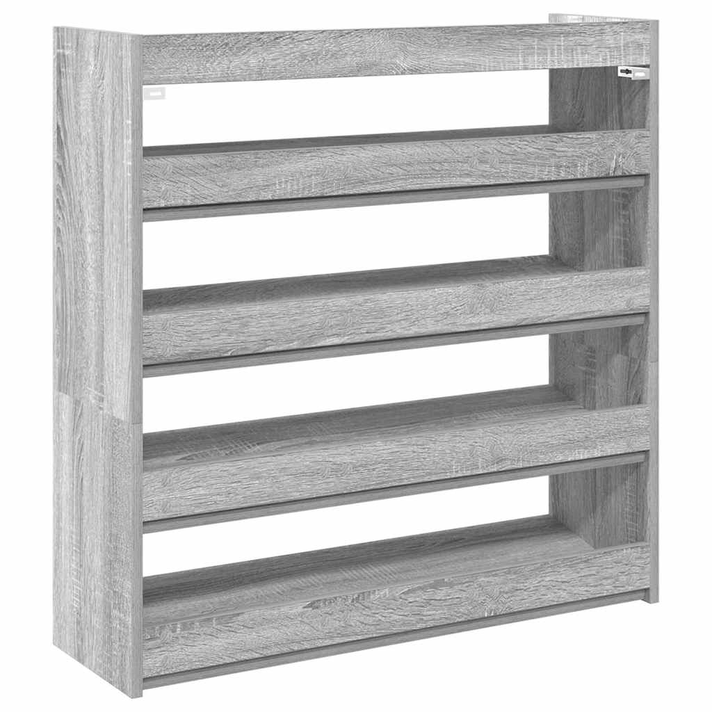 Étagère à chaussures sonoma gris 80x25x81 cm bois d'ingénierie - XIOS