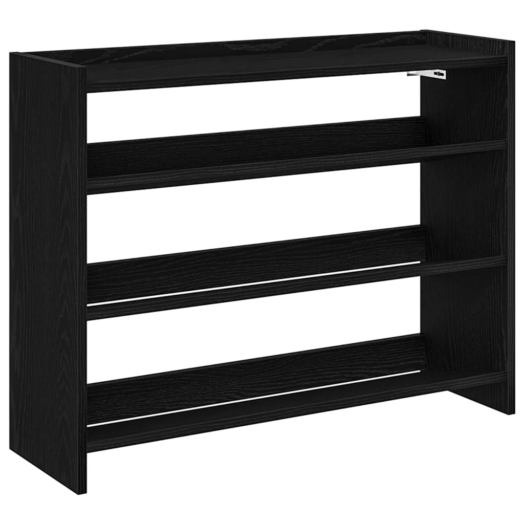Étagère à chaussures noir 80x25x62 cm bois d'ingénierie