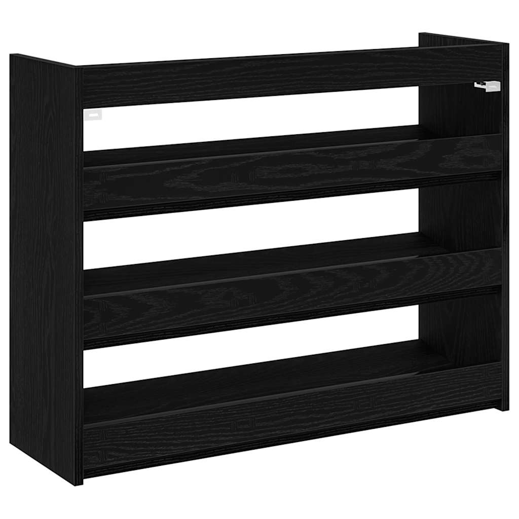 Étagère à chaussures noir 80x25x62 cm bois d'ingénierie