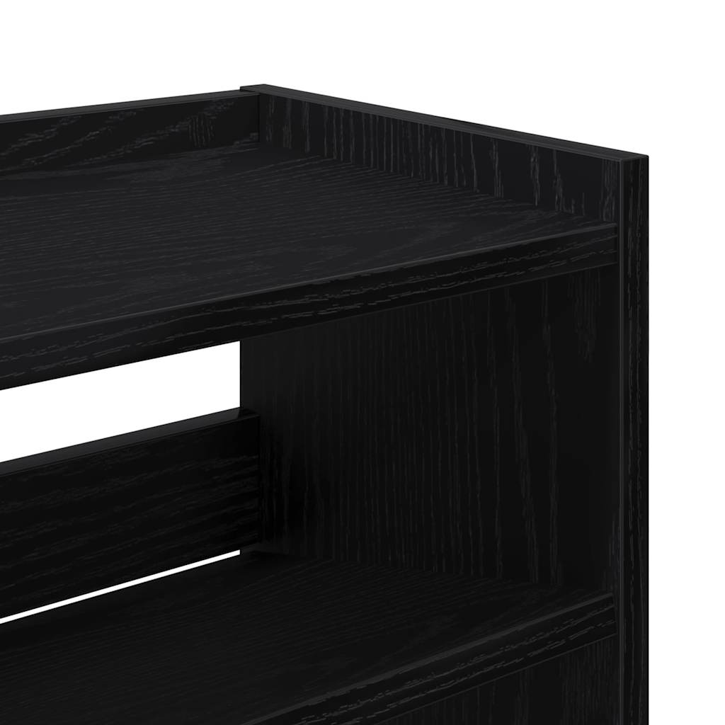 Étagère à chaussures noir 80x25x62 cm bois d'ingénierie