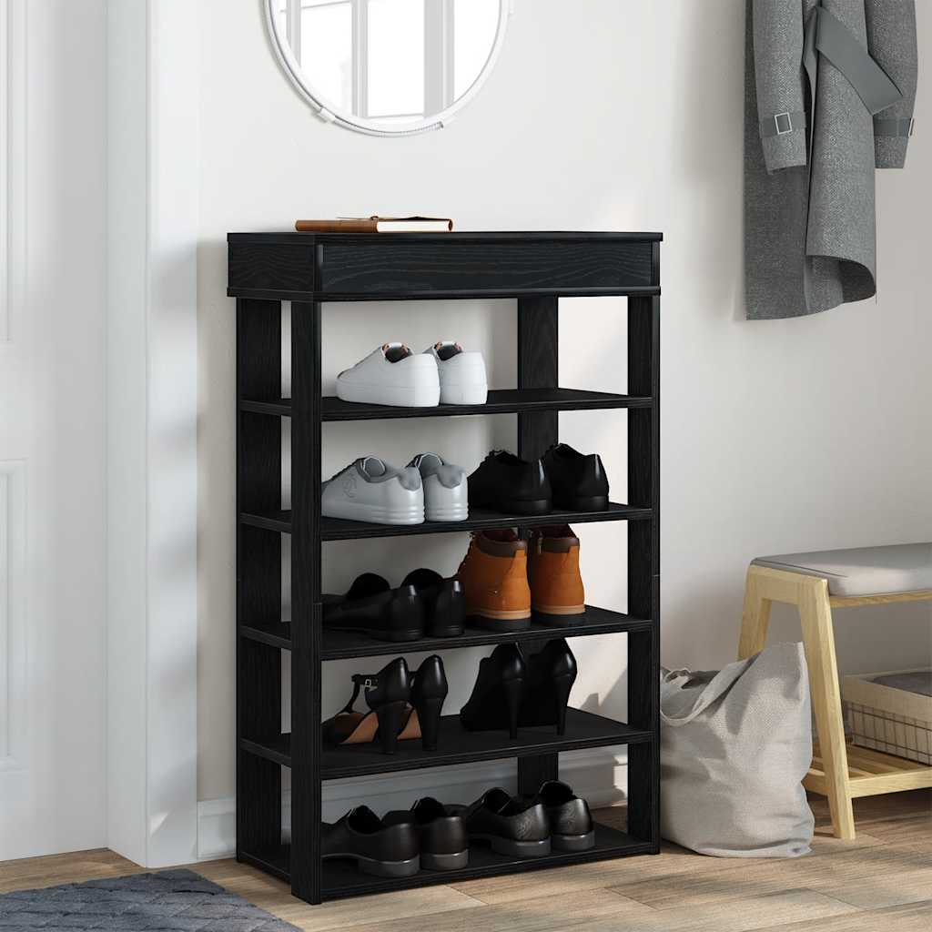 Étagère à chaussures noir 60x30x98 cm bois d'ingénierie - XIOS