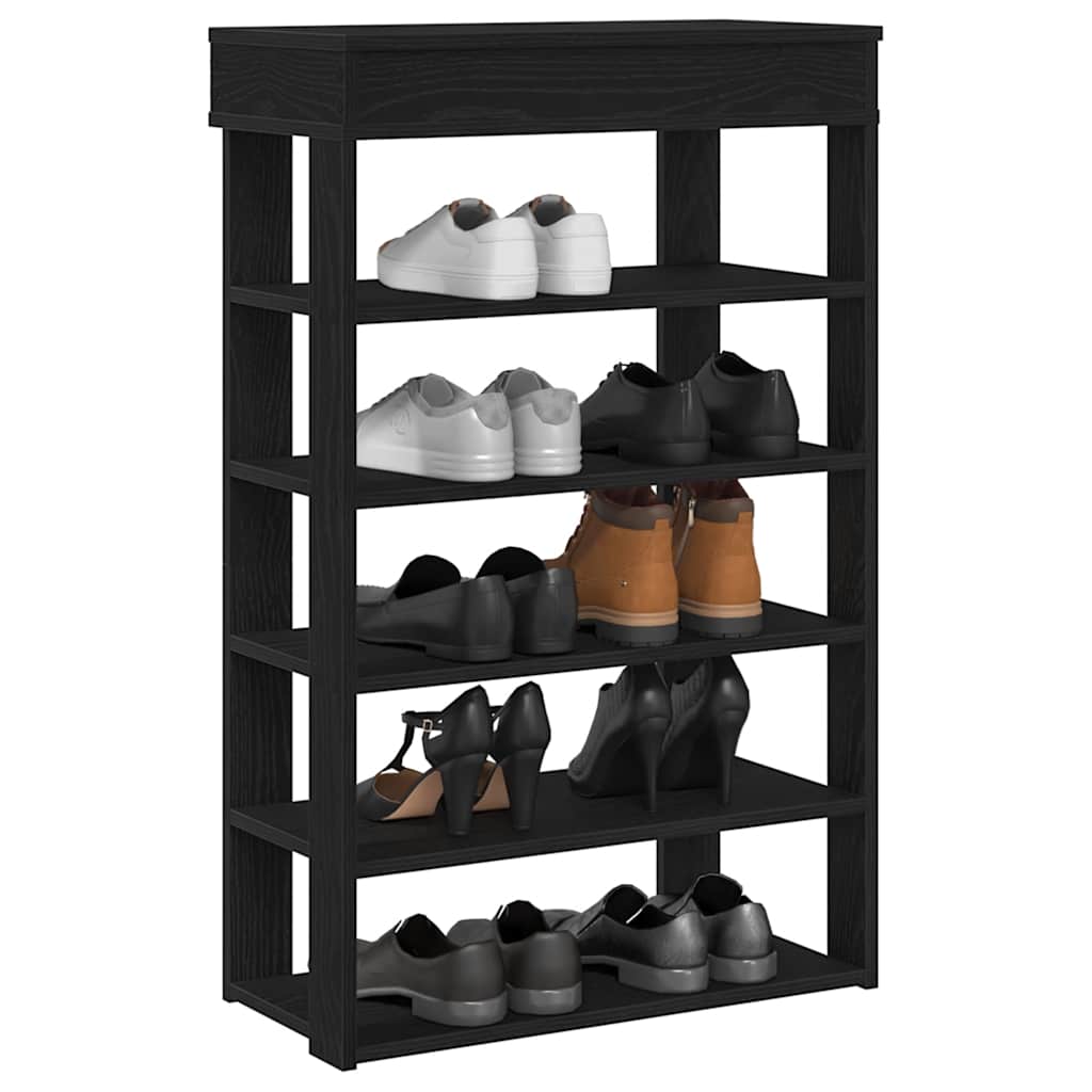 Étagère à chaussures noir 60x30x98 cm bois d'ingénierie - XIOS