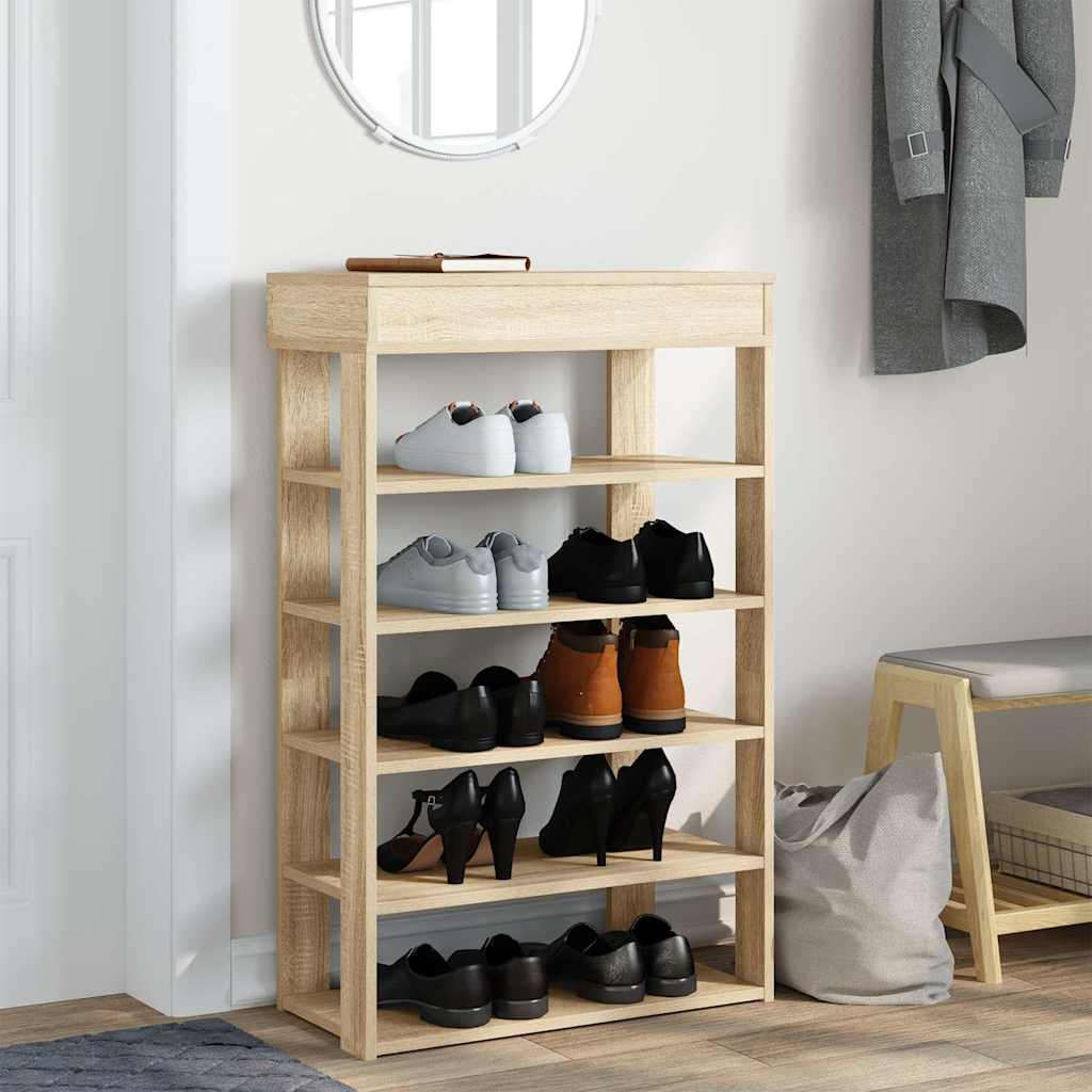 Étagère à chaussures chêne sonoma 60x30x98 cm bois d'ingénierie - XIOS