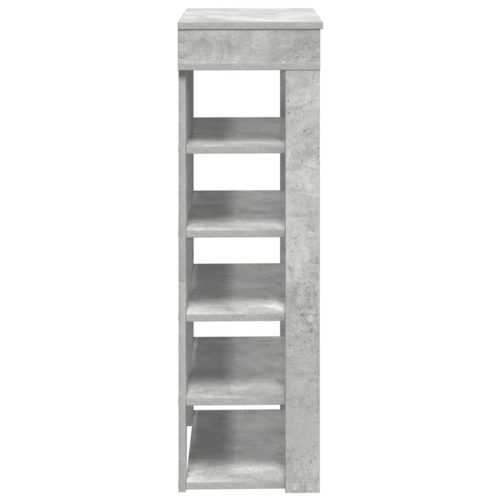 Étagère à chaussures gris béton 60x30x98 cm bois d'ingénierie - XIOS
