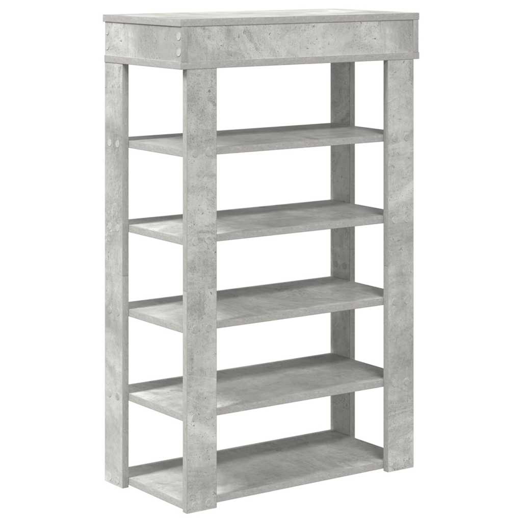 Étagère à chaussures gris béton 60x30x98 cm bois d'ingénierie - XIOS