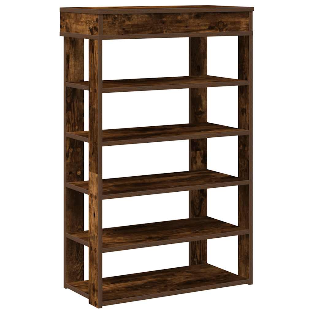 Étagère à chaussures chêne fumé 60x30x98 cm bois d'ingénierie - XIOS