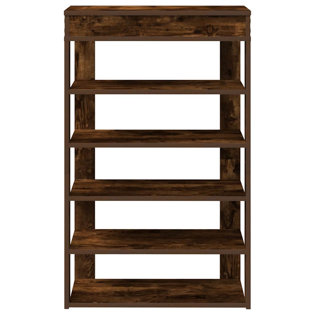 Étagère à chaussures chêne fumé 60x30x98 cm bois d'ingénierie - XIOS