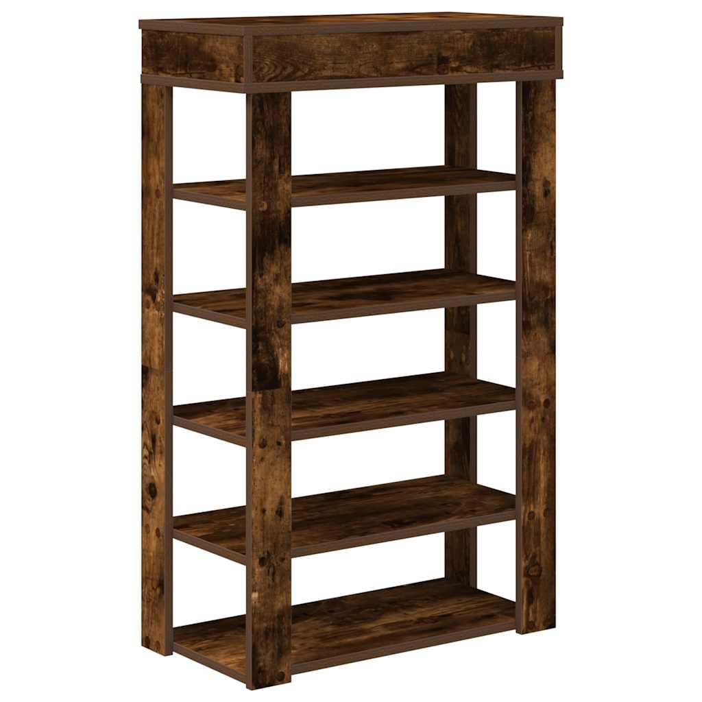 Étagère à chaussures chêne fumé 60x30x98 cm bois d'ingénierie - XIOS