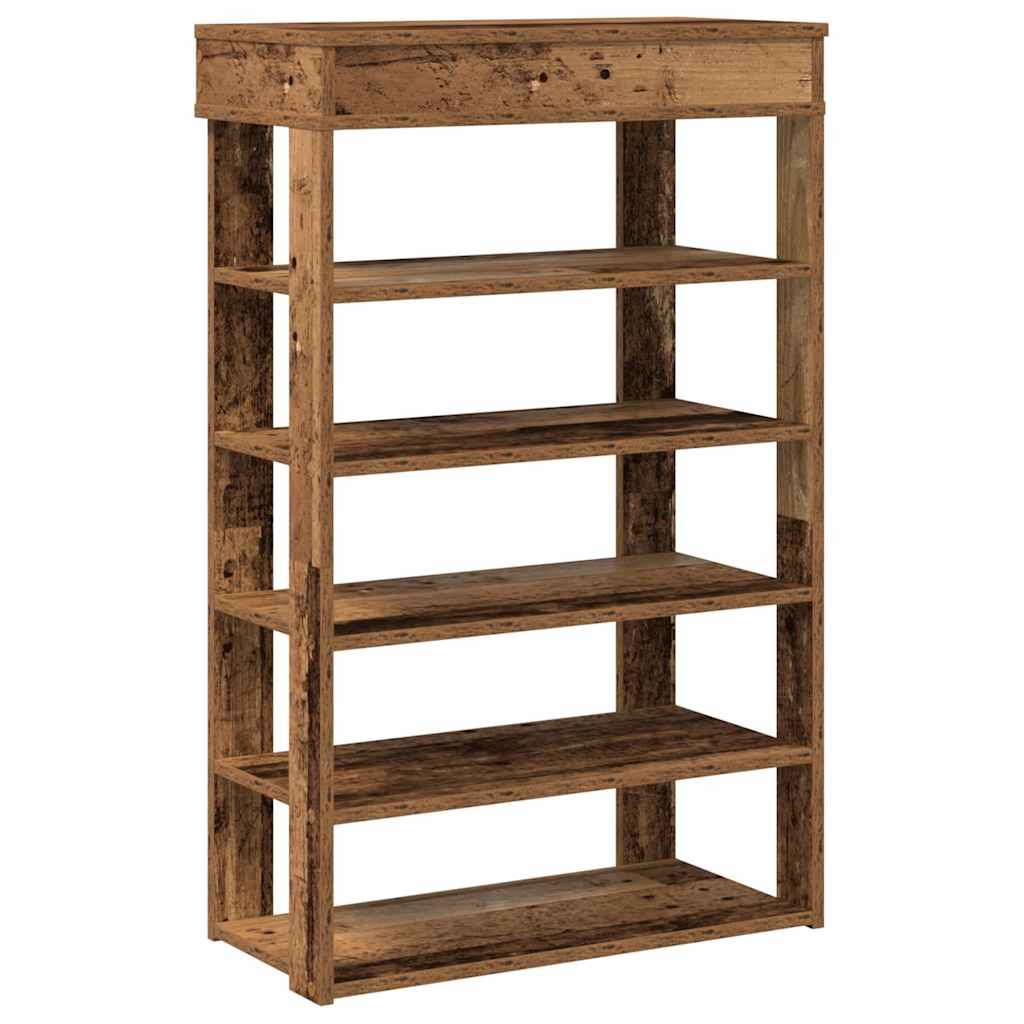 Étagère à chaussures vieux bois 60x30x98 cm bois d'ingénierie - XIOS
