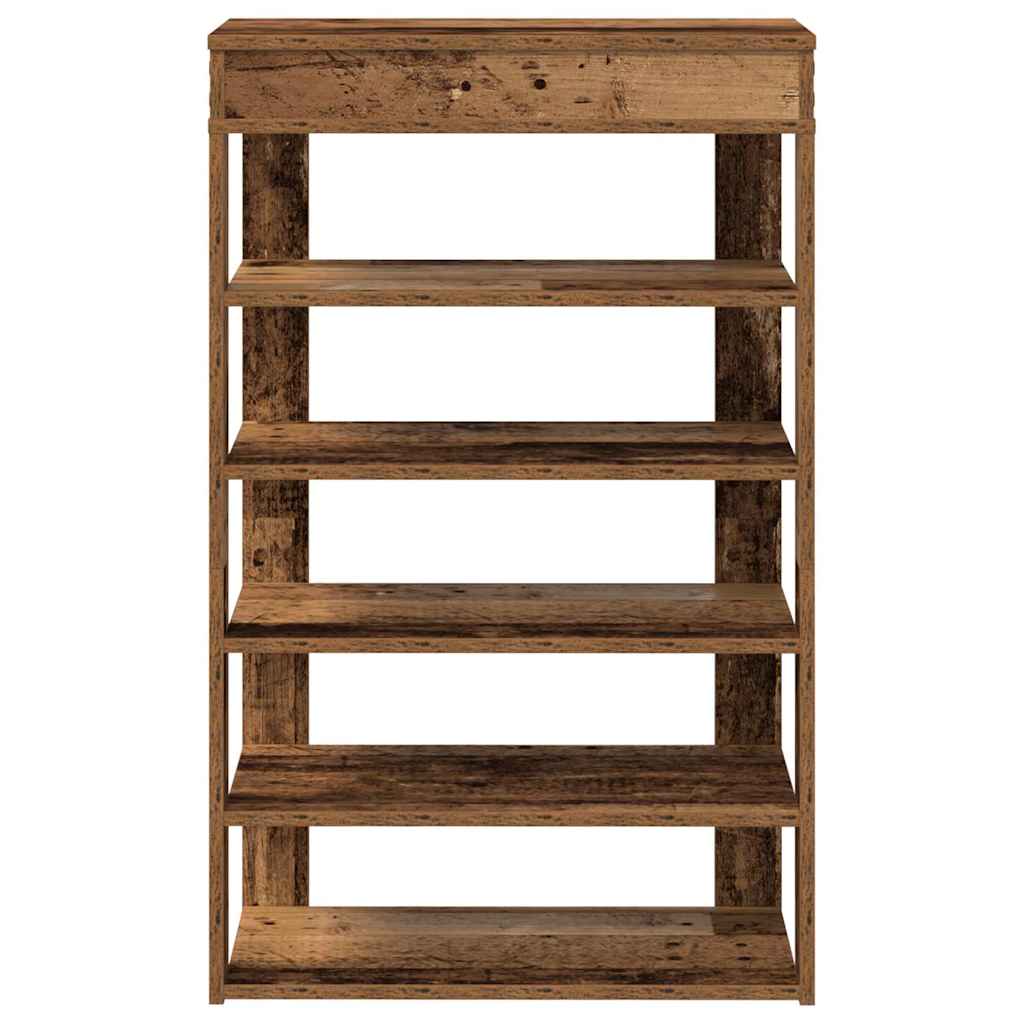 Étagère à chaussures vieux bois 60x30x98 cm bois d'ingénierie - XIOS