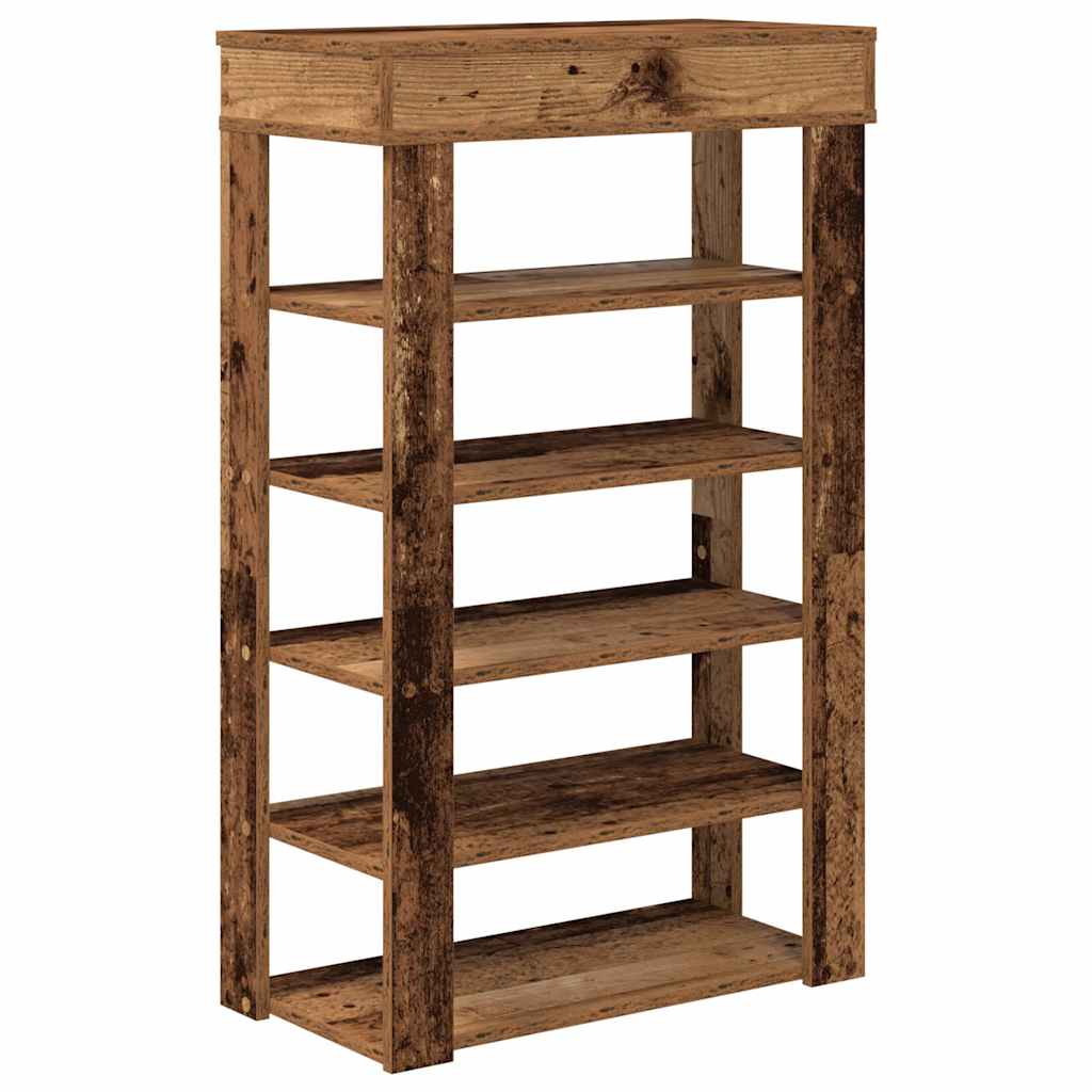 Étagère à chaussures vieux bois 60x30x98 cm bois d'ingénierie - XIOS