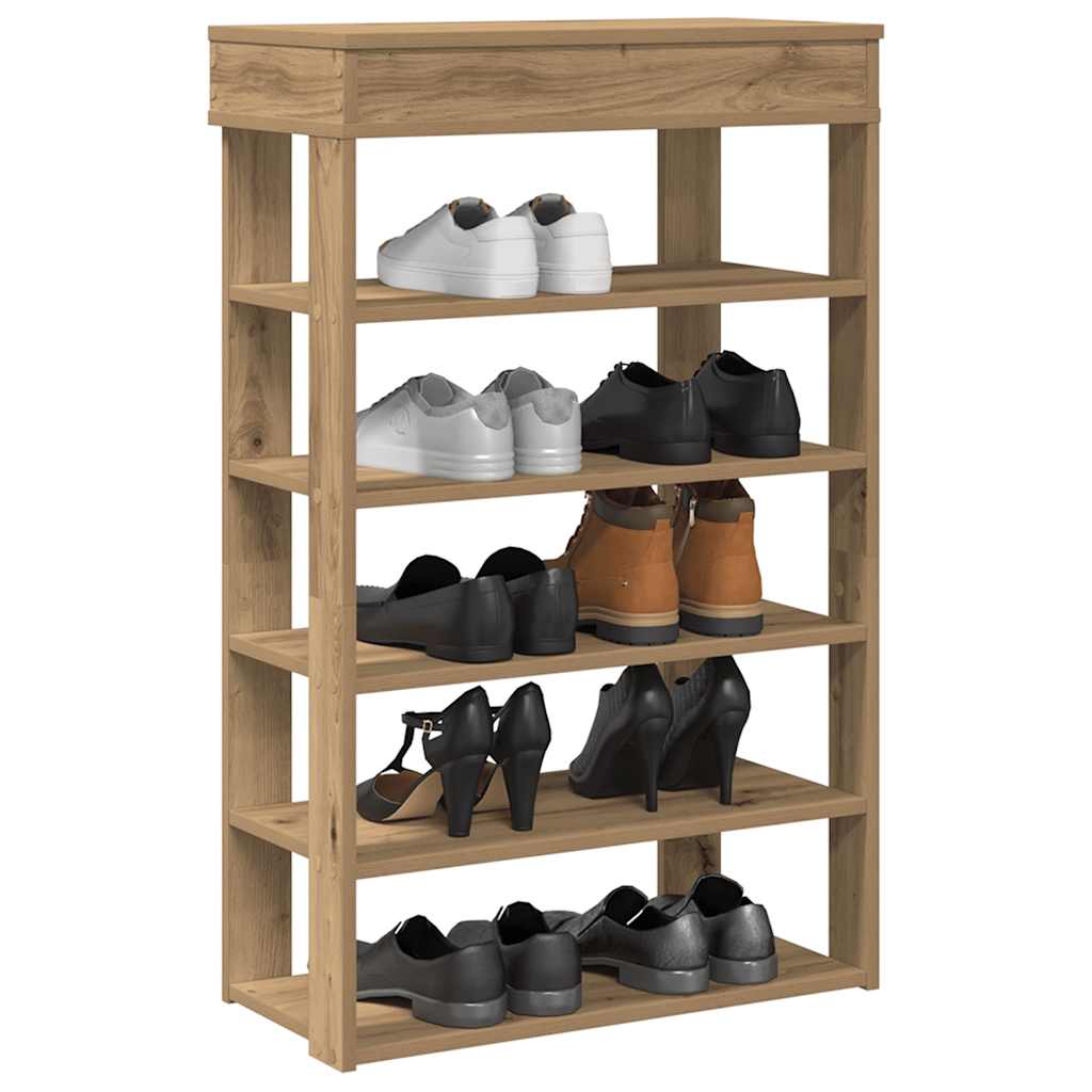 Étagère à chaussures chêne artisanal bois d'ingénierie - XIOS