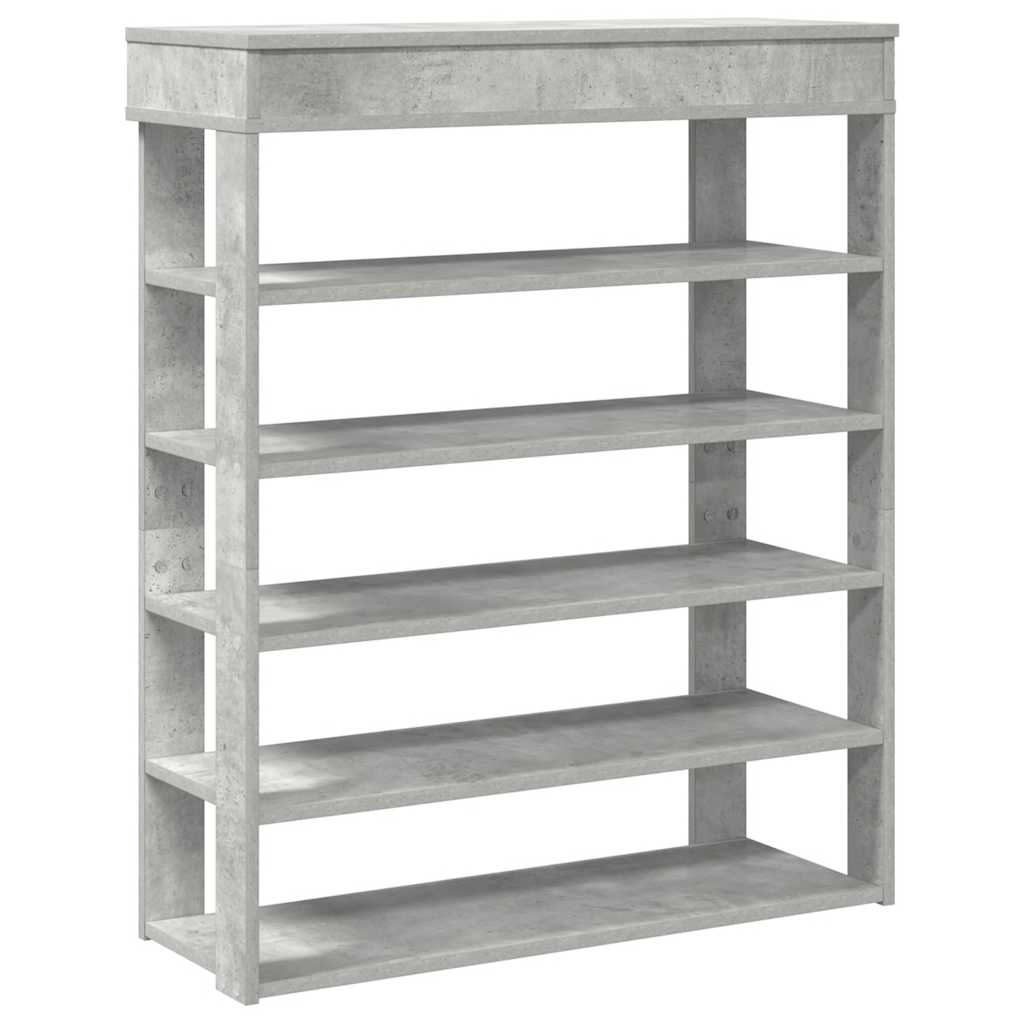 Étagère à chaussures gris béton 80x30x98 cm bois d'ingénierie - XIOS