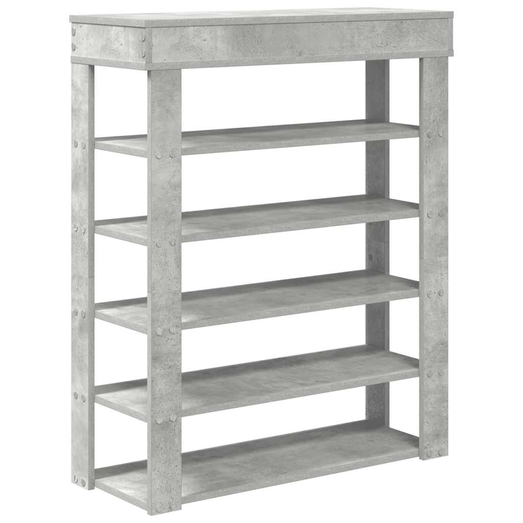 Étagère à chaussures gris béton 80x30x98 cm bois d'ingénierie - XIOS