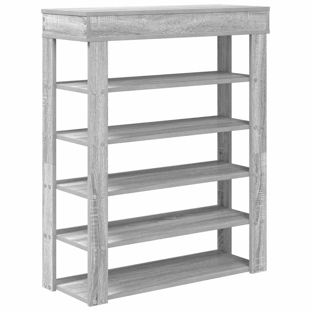 Étagère à chaussures sonoma gris 80x30x98 cm bois d'ingénierie - XIOS