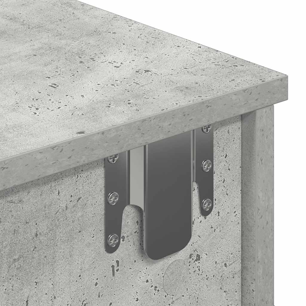 Étagère murale avec tiroirs gris béton bois d'ingénierie - XIOS