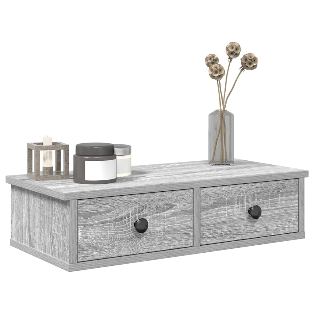 Étagère murale avec tiroirs sonoma gris bois d'ingénierie - XIOS