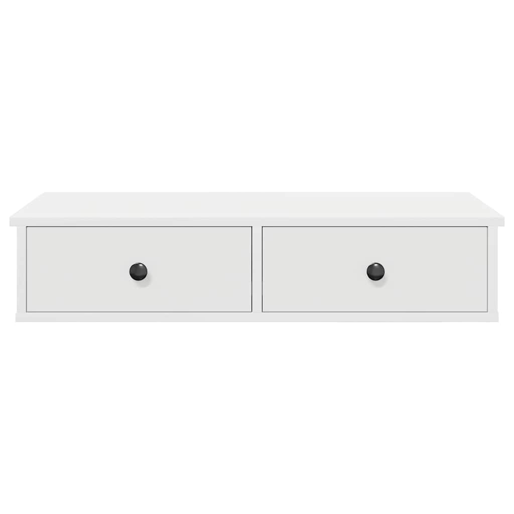 Étagère murale avec tiroirs blanc 80x34x17 cm bois d'ingénierie - XIOS