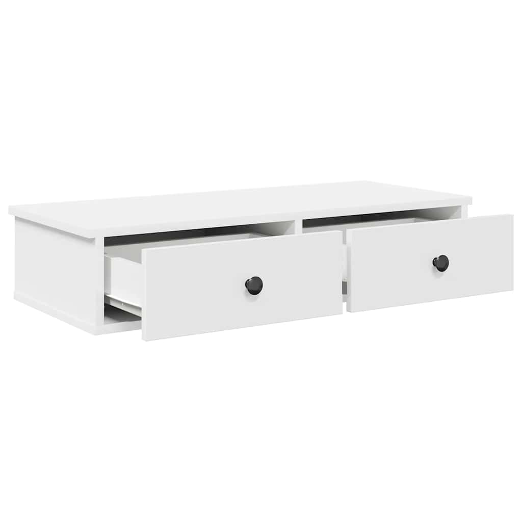 Étagère murale avec tiroirs blanc 80x34x17 cm bois d'ingénierie - XIOS