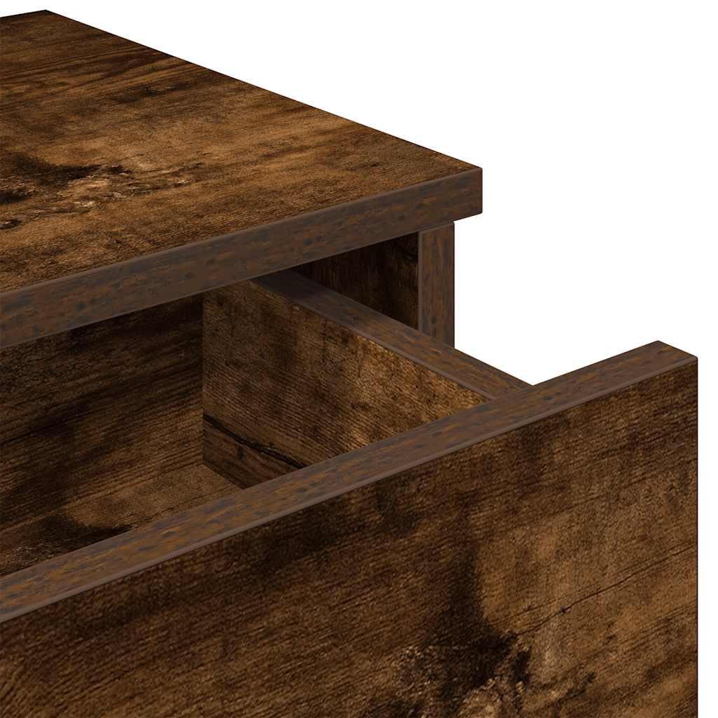 Étagère murale avec tiroirs chêne fumé bois d'ingénierie