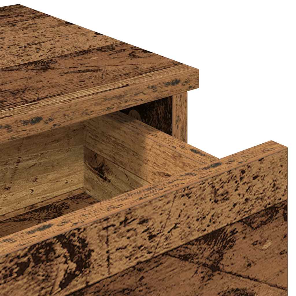 Étagère murale avec tiroirs vieux bois bois d'ingénierie