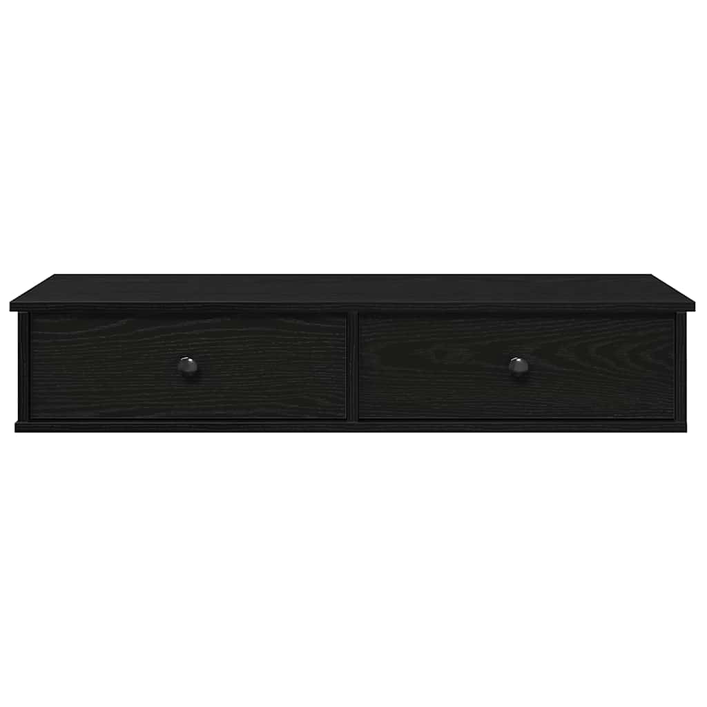 Étagère murale et tiroirs noir 100x37,5x19 cm bois d'ingénierie - XIOS