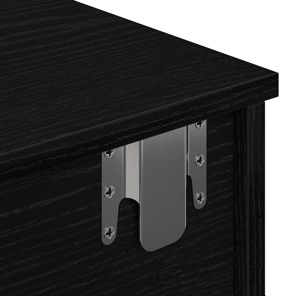 Étagère murale et tiroirs noir 100x37,5x19 cm bois d'ingénierie - XIOS