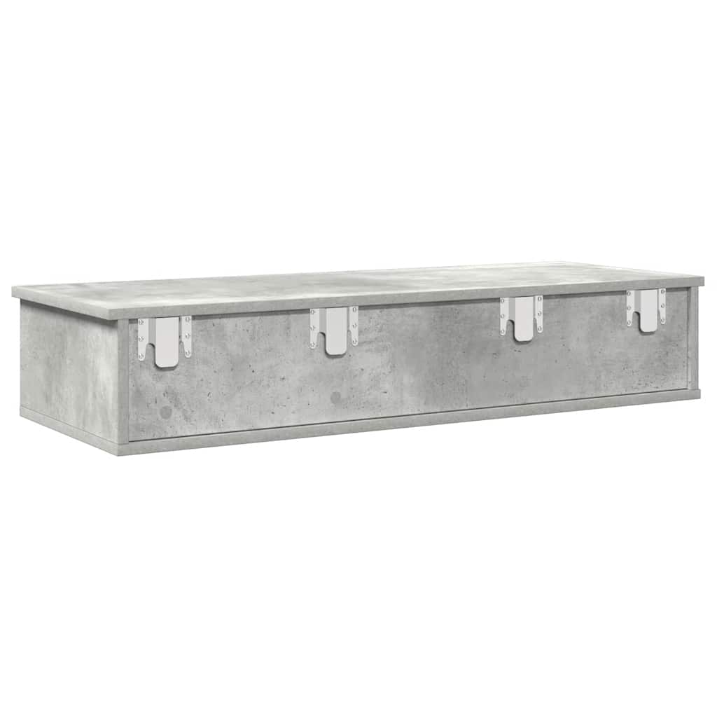 Étagère murale avec tiroirs gris béton bois d'ingénierie - XIOS