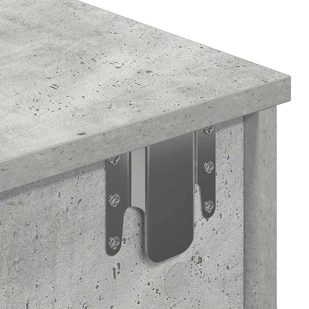 Étagère murale avec tiroirs gris béton bois d'ingénierie - XIOS