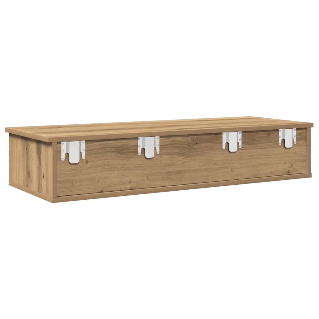 Étagère murale avec tiroirs chêne artisanal bois d'ingénierie - XIOS