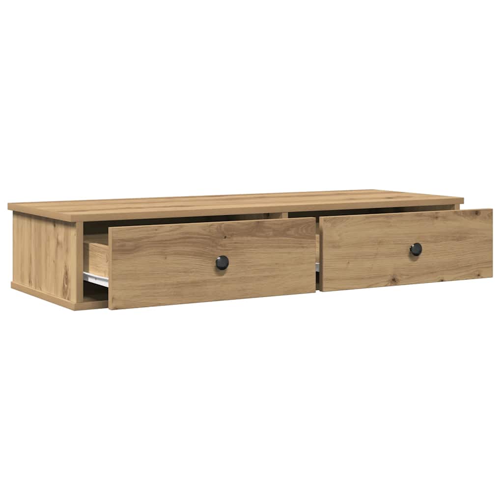 Étagère murale avec tiroirs chêne artisanal bois d'ingénierie - XIOS