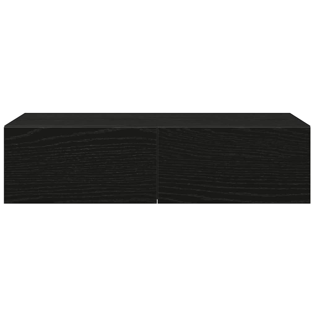 Étagère murale avec tiroirs noir 60x26,5x15cm bois d'ingénierie - XIOS