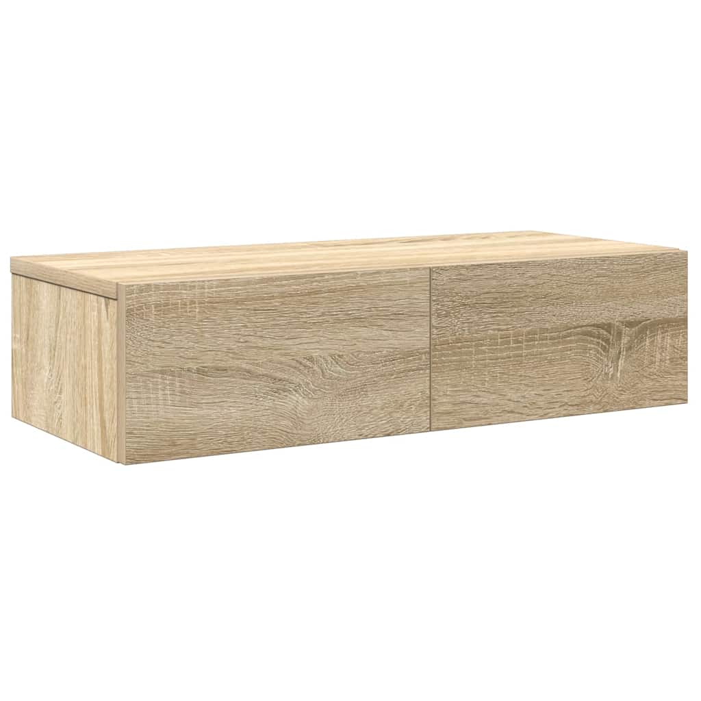 Étagère murale avec tiroirs chêne sonoma bois d'ingénierie - XIOS